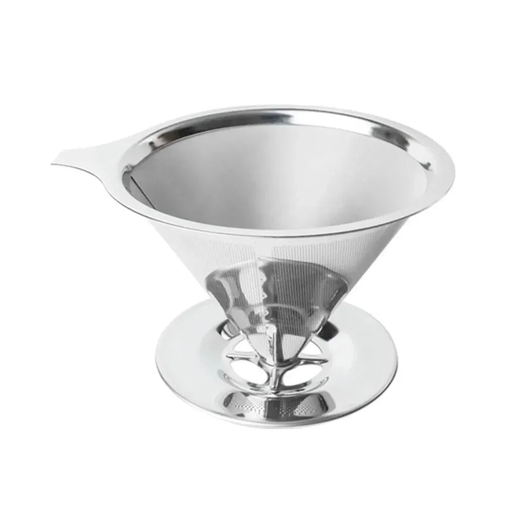 Reusable Coffee Filter Holder Versatile Double Layer Stainless Steel Coffee Tea Strainer Coffee Accessories Coffee Making Tool