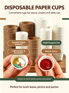 100pcs Disposable Paper Medicine Cups 1.63oz Mini Paper Cup for Medication Pills Distribution Food Tasting Cups Sauce Cups
