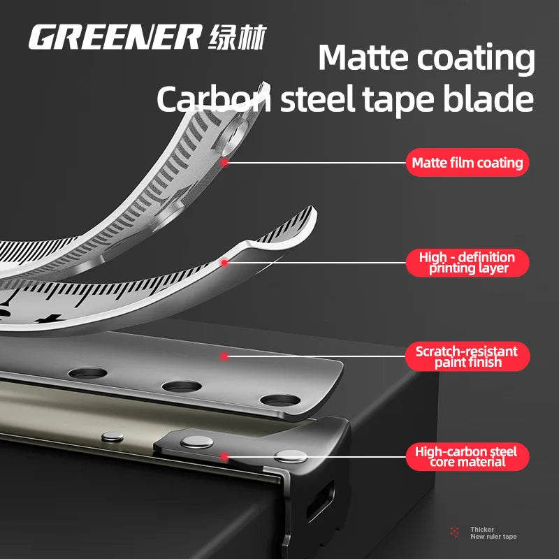 GREENERY 3/5/7.5M Meters Metric Tape Measure Self-Locking Steel Measuring Tape High Precision Wear-Resistant Construction Tools