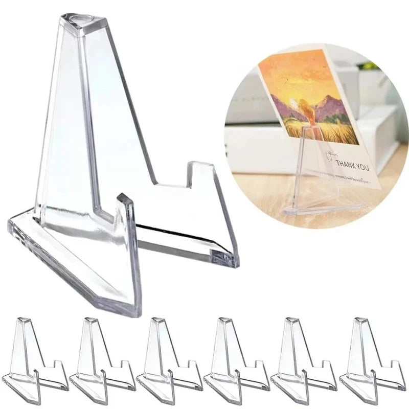 30 Pack Triangular Card Display Stand – Mini Acrylic Holder for Photos, Idol Pictures, Coin & Sports Trading Cards