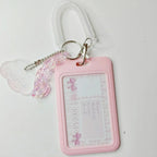 ABS Slide Kpop Photo Card Holder Anti-lost Keychain 3 Inch INS White Idol Protective Case Bag Bus Cards Sleeves Supplies
