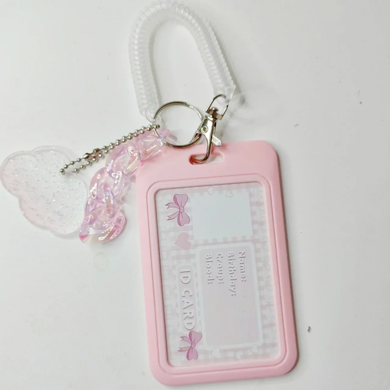 ABS Slide Kpop Photo Card Holder Anti-lost Keychain 3 Inch INS White Idol Protective Case Bag Bus Cards Sleeves Supplies