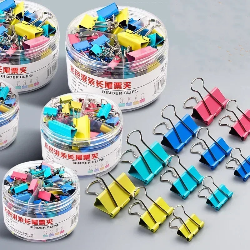 Multicolor Metal Paper Clips Bulk Pack - 15/19/25/32/41mm Assorted Sizes for Office School Books Stationery Organizing Supplies