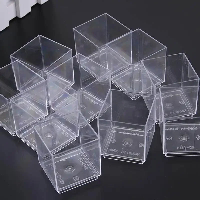 10/20Pcs 60ml Mini Plastic Square Dessert Cups Plastic Yogurt Mousses Dessert Cake Cup Christmas Party Supplies