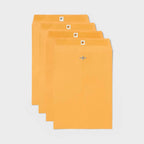 4ct Beige Manila Clasp Envelopes 9x12 Inch Paper Mailing Folders For Office Documents And Stationery