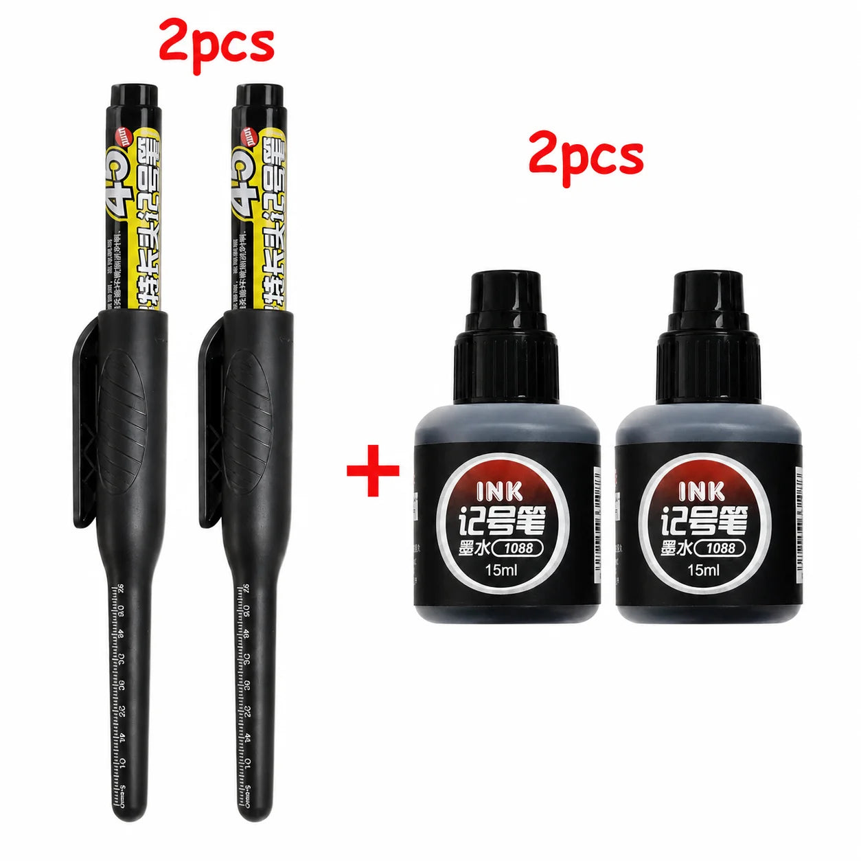1-6Pcs 45mm Waterproof Long Head Nib Deep Hole Markers Pen Tile Carpenter Pen Multi-purpose for Woodworking Black/Blue/Red Ink