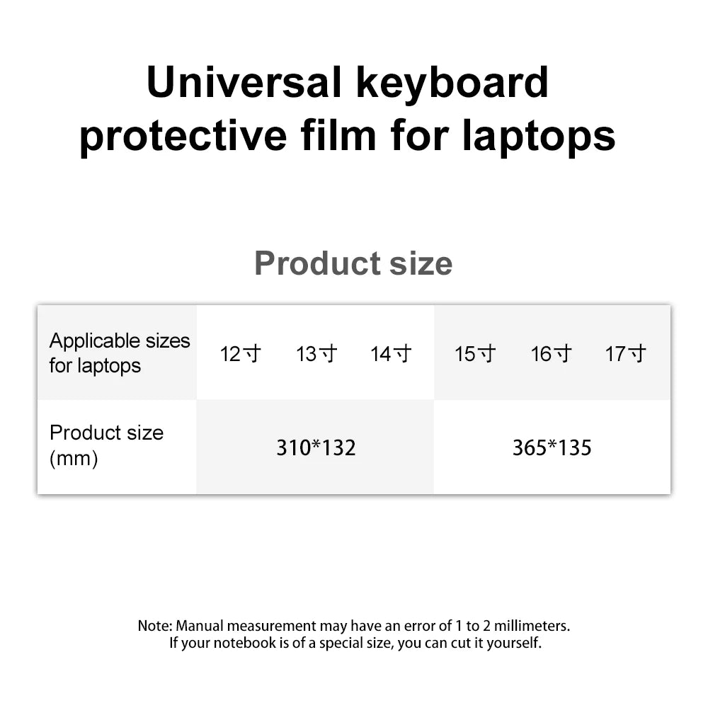 13-17 Inch Universal Laptop Keyboard Cover Soft Silicone Dustproof And Waterproof Protective Film For Notebook Computers