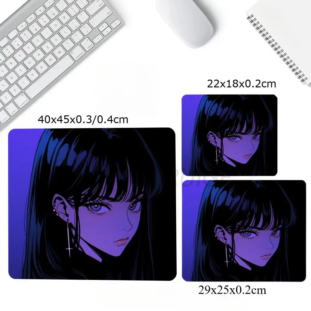Anime Girls Mouse Pad 40X45 Large Square Computer Office Game Table Mats Rubber Anti-slip Mousepads 22x18 Small Decor Desk Pads