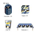 Batman Block Birthday Party Supplies Decoration Tableware Tablecloth Paper Cup Plate Napkin Cake Topper Kids Favors Gifts
