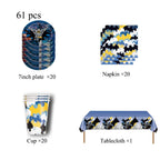Batman Block Birthday Party Supplies Decoration Tableware Tablecloth Paper Cup Plate Napkin Cake Topper Kids Favors Gifts