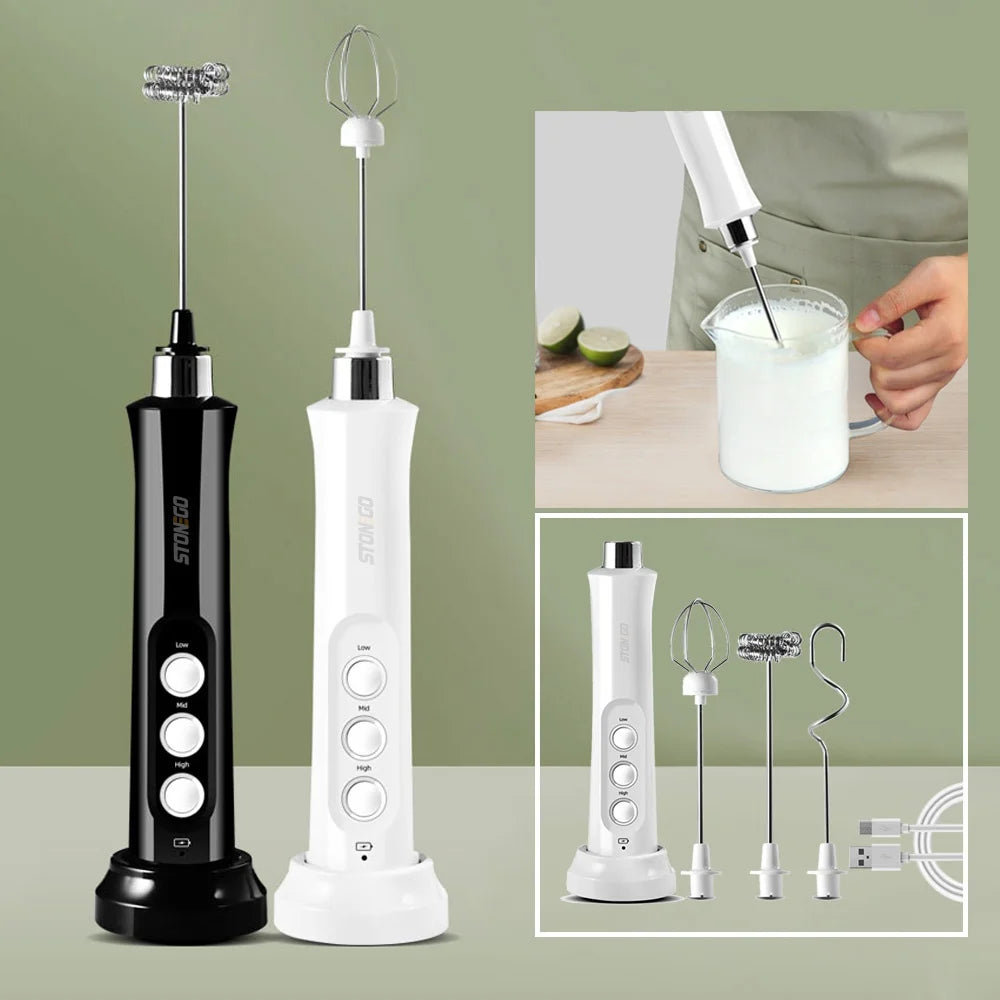 Frother Electric Milk Mixer Drink Foamer Coffee Egg Beater Whisk Latte Stirrer Stonego Baking Kitchen Accessories