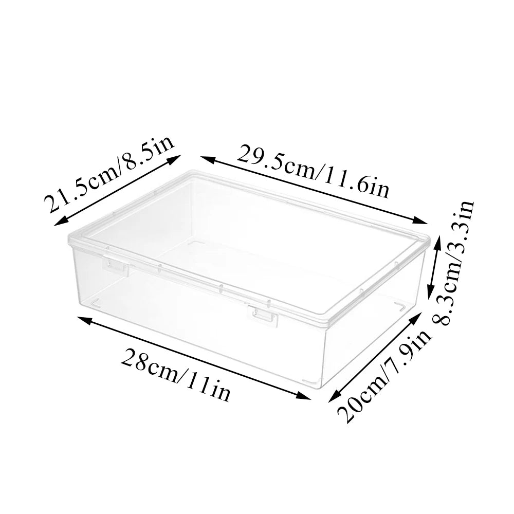 Office Large Capacity Plastic Storage Box With Flap Lid Multipurpose Clear Organizers Art Supply Document Box Organization