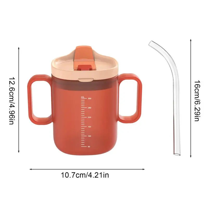 Adult Sippy Cup with Lid and Straw Plastic Mug Drinking Cup Disabled Elderly Spill Proof Dysphagia Cup Parkinsons Aids Living