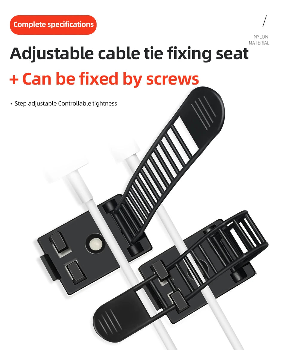 10/20/30PCS Cable Tie Wire Management Clips Cable Organizer for Desk Wall Adjustable Cable Holder Power Cord Car Organizer Clamp