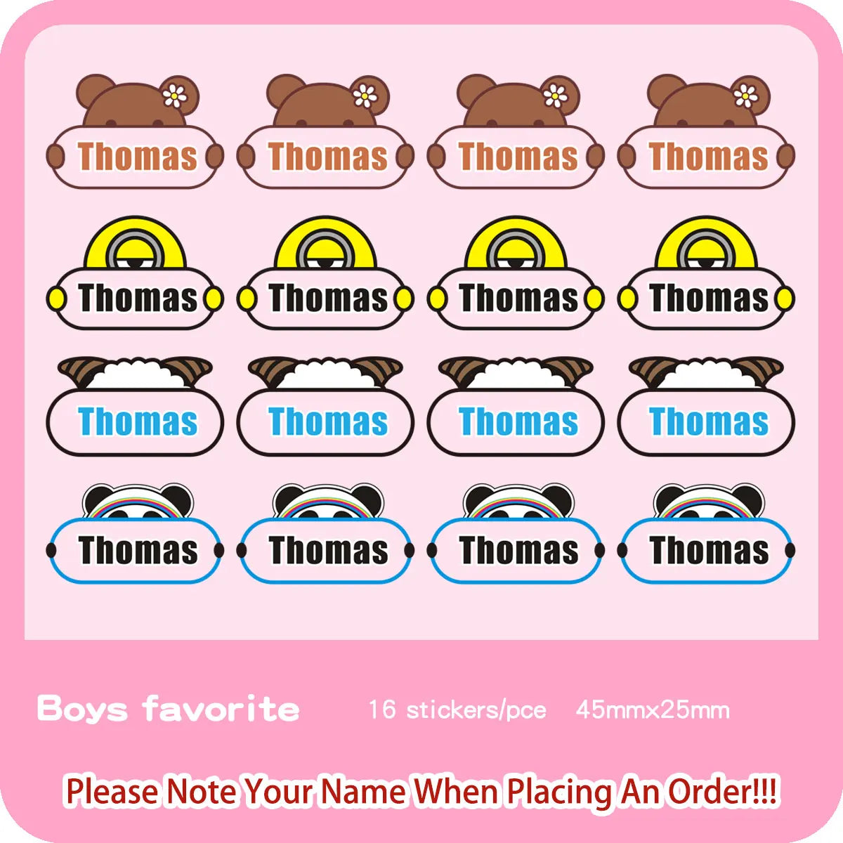 Custom Heat Transfers Name Sticker Personalized Washable Clothes Ironing Stickers Iron-on Labels Fabric Clothing Babysuit Tags