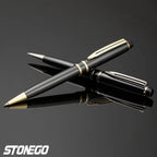STONEGO Capless Ballpoint Pen, Simply Twist Roller Ball Pen Black Gel Ink Medium Point 1.0mm Smooth Writing Signature Pens