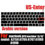 Keyboard Cover Skin for MacBook Pro with Touch Bar 13" and 15" ( Model Number A2159 A1706 A1707 A1989 A1990, 2016-20129 Release)