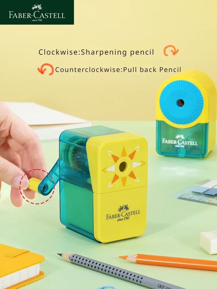 FABER CASTELL Manual Hand Crank Pencil Sharpener Sharpen 8mm in Diameter Candy Colors for Kids,Artists,Student Office Stationery