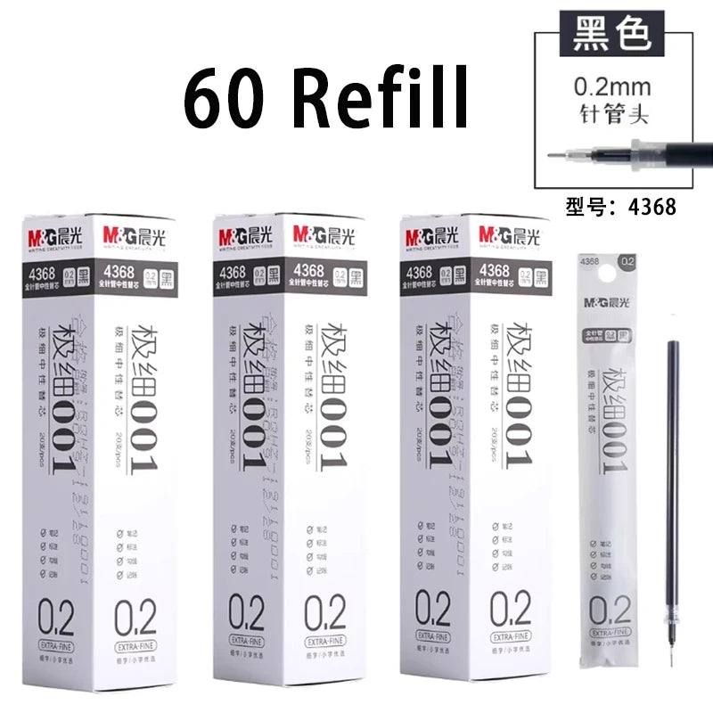 M&G 0.2mm ultra-fine gel pen; student-use ultra-fine needle pen; financial note-taking signature pen,illable, black