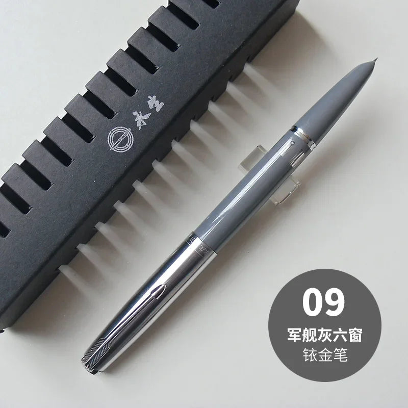 NEW Wingsung 601 Press Piston Fountain Pen Iridium EF/F Nib Steel Cap Vacumatic Resin Ink Pen School Stationery Office Supplies