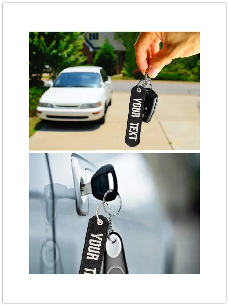Personalized Keychain with Name Patch, Embroidery Text, Key-Ring Accessory for a Tag Customized Gift