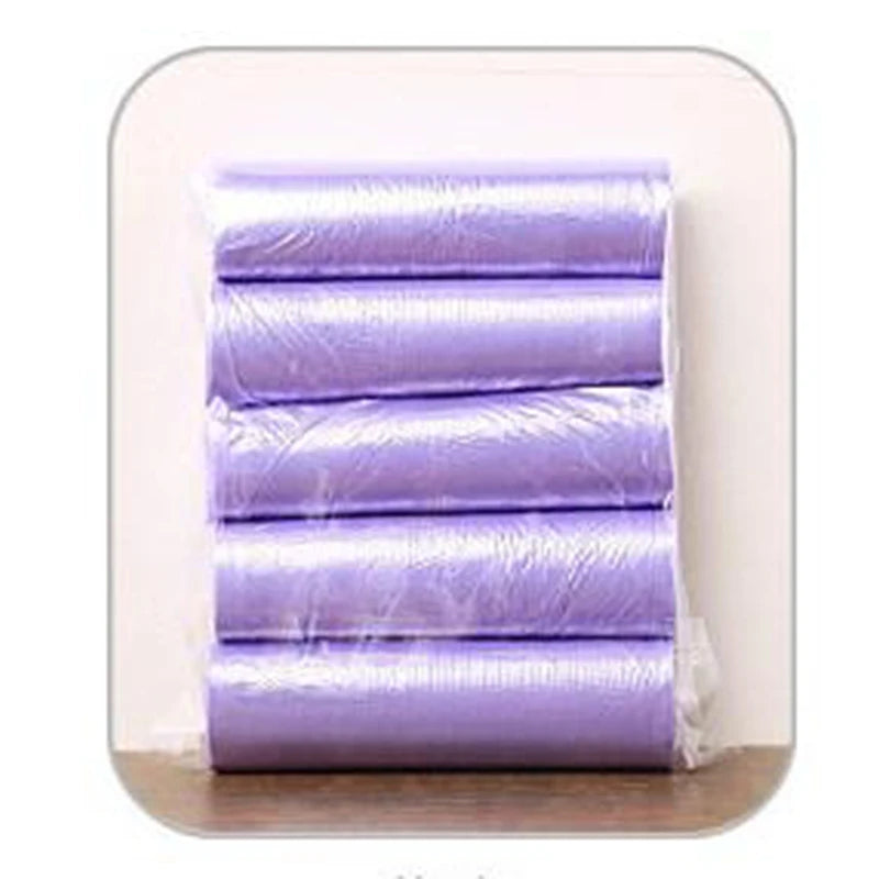 5 Rolls Flat Top Plastic Garbage Bags Pre-cut Disposable Color Trash Bags Household Waste Bin Liners For Kitchen Bathroom Office