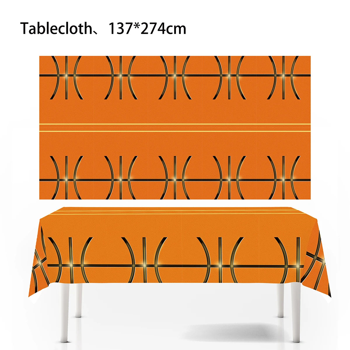 Basketball Tablecloths Basketball Party Decorations Rectangular Plastic Table Cover Boys Basketball Theme Birthday Party Supplie