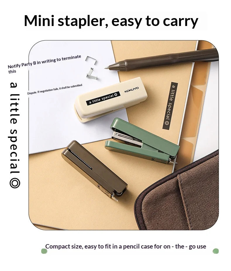 Kokuyo A Little Special 10#Needle Mini Stapler,Strong&Easy Lightforce Effortless Stapling Tool for School,Home,Office,Exam,Files