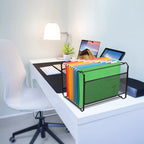 8Pcs Stylish Multi-Tier Hanging File Folder Set Stable A4 File Organizer Portable Receipts Folder Office Supplies Document Paper