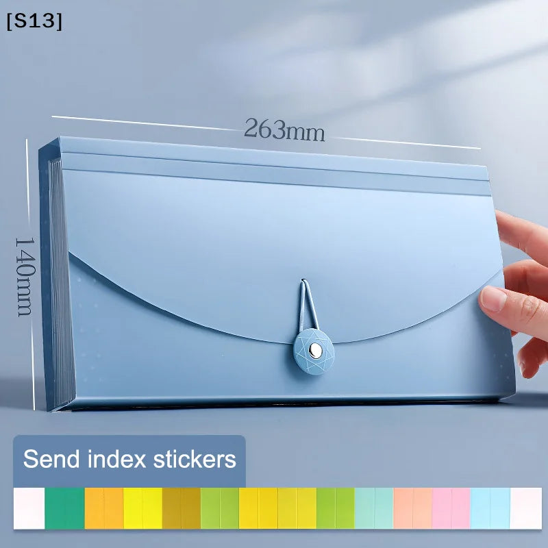 13 Pockets Expanding Folder Accordion Document Organizer Check Receipts Bill Card Ticket Holder Expandable PP Wallet Case[S13]