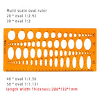 Template Measuring Ruler Circular Oval Ruler Durable K Resin Drawing Design Furniture Architect Template Drafting Ruler