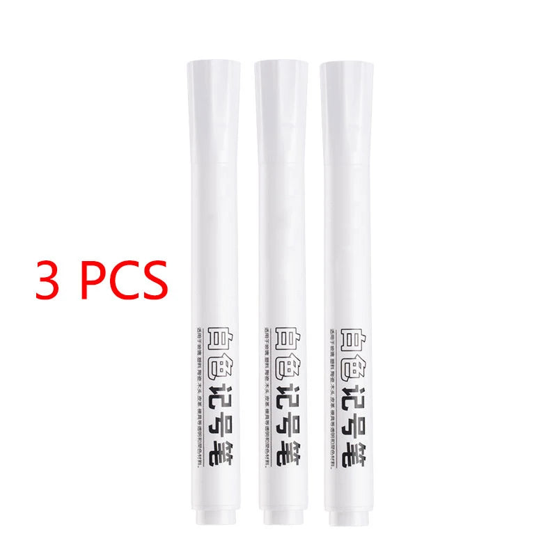 5pcs White Marker Paint Pens Waterproof Rubber Permanent Marker Pen Car Tyre Tread Environmental Tire Painting DIY Graffiti Pens