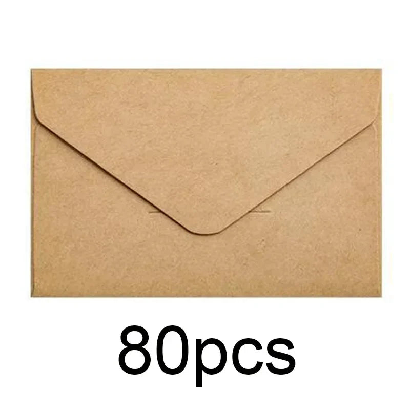 20/40/80PCS Classical White Black Kraft Blank Mini Paper Window Envelopes Wedding Invitation Envelope Gift Envelope
