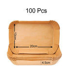 Large Rectangle Air Fryer Disposable Paper Liner 31 cm Nonstick Airfryer Parchment Special Baking Paper for 3-9QT Cooking Basket