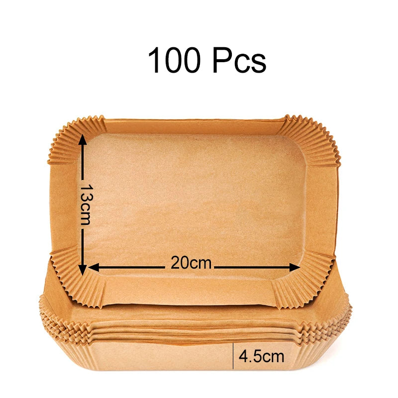 Large Rectangle Air Fryer Disposable Paper Liner 31 cm Nonstick Airfryer Parchment Special Baking Paper for 3-9QT Cooking Basket