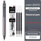 New Uni uniball Zento Flow Metal Rollerball Pen Aluminum Grip Gel Pens 0.5mm Water-Based Black Ink Ultra Smooth Writing Japan