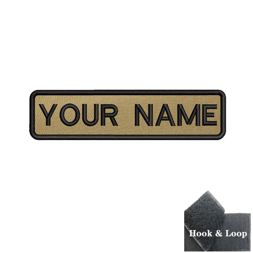 1PC 10cmX2.5cm Custom Personalized Name number Patch Stripes Badge tags chevrons Armband Iron On Or Hook Loop embroidered