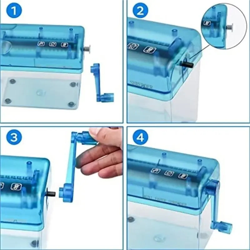 Reliable-Manual Strip Paper Shredder, Mini Hand-Cranked Paper Shredder, Ideal For Home And Office Use,Manual Strip Paper