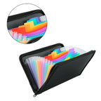 Small Expandable File Folder Zippered Accordion Folder 13 Pocket Receipt Coupon Organiser for Receipts, Coupons and Tickets