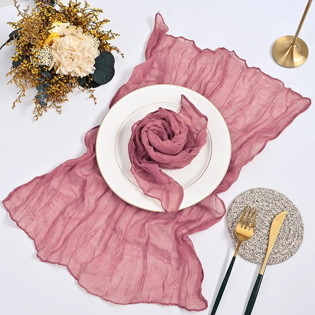 12 PCS Gauze Table Napkins 20x20 Inch Soft Cheesecloth Wrinkled Dinner Napkins for Weddings Party Reception Anniversary