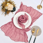 12 PCS Gauze Table Napkins 20x20 Inch Soft Cheesecloth Wrinkled Dinner Napkins for Weddings Party Reception Anniversary