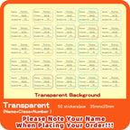 Custom Transparent Self-adhesive Baby Name Sticker Customised Kindergarten Tag in Hebrew Personalized Waterproof Stickers Label