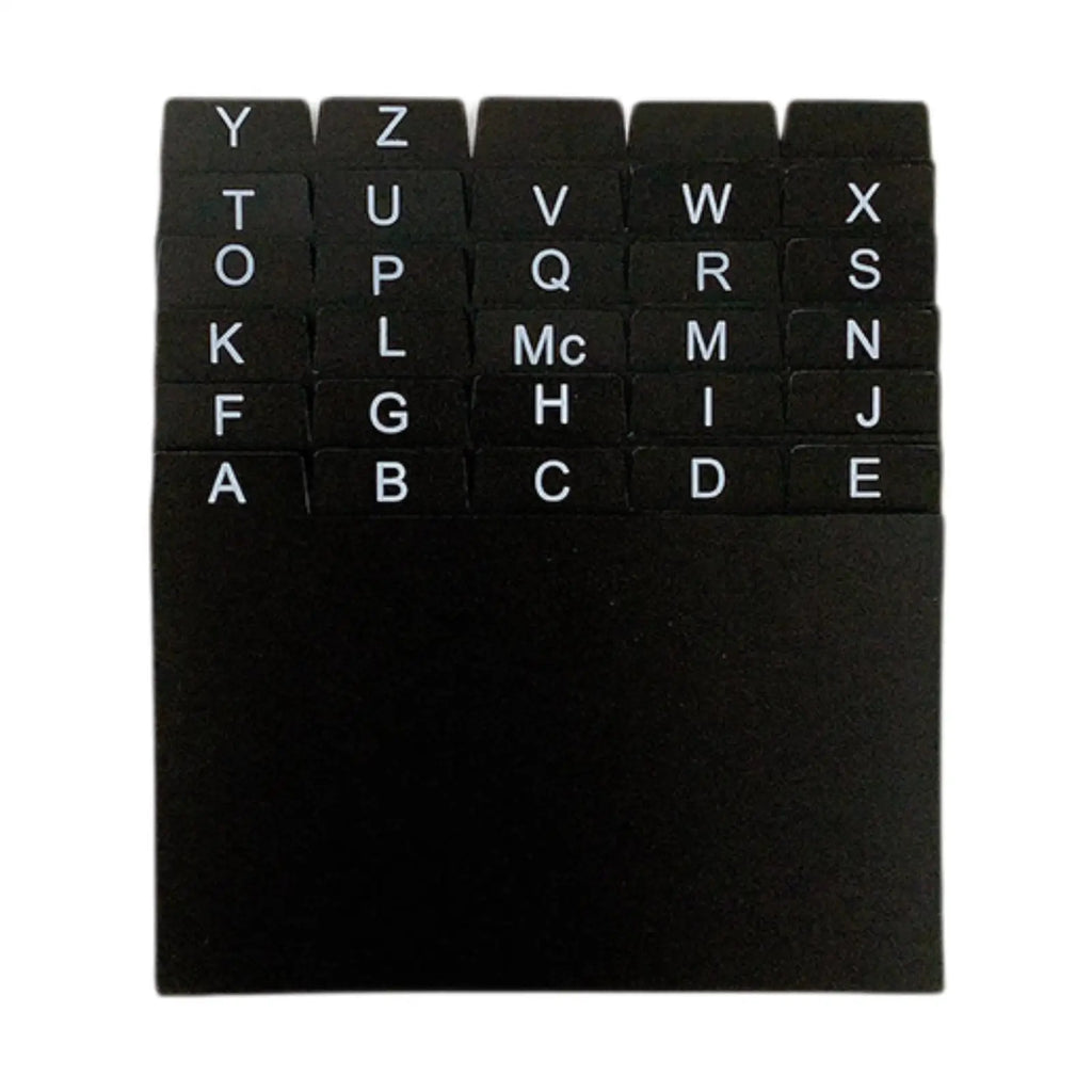 30Pcs Index Cards A-z Dividers 3x5" Alphabetical File Dividers Studying Tool Alphabet Tabs Index Tabs Black for Office School