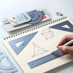 Maths Protractor Triangle Ruler Geometry Straightedge Examination Stationery School Supplies Aluminium Ruler Set Metal Rulers