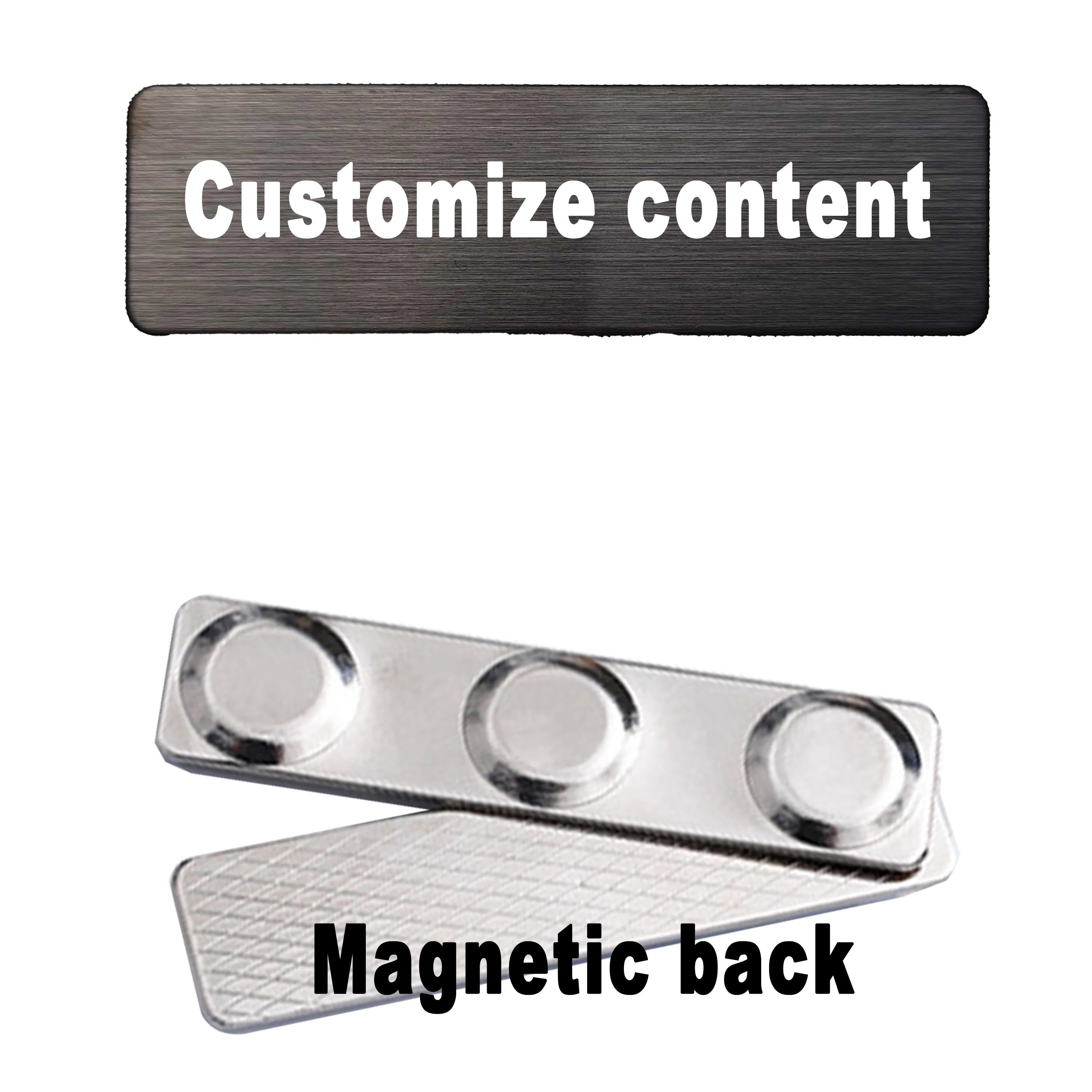 Engraved Personalized Name Tags with Magnet Clip or Pin - Custom Mailbox NameplatevDoor Number, Warning Sign