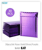 30pcs/lot Rose Gold/Silver/Purple/Blue Packaging Shipping Bubble Mailer Plastic Padded Envelopes Gift Bag Mailing Envelope Bag