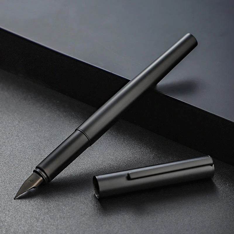 High Quality 0.38mm Extra Fine Nib Fountain Pen Stainless Steel Extremely Black Metal Business Office Writing Calligraphy Pens
