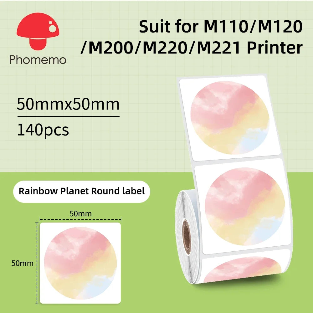 Phomemo Label For M110/M220/M221 Mini Printer Portable Thermal Label Stickers Self-Adhesive Waterproof Label Maker Sticker New