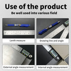 SHANHR 200 MM/300 MM Digital Angle Ruler Stainless Steel Electronic Angle Meter Electronic Protractor Goniometer Angle Gauge