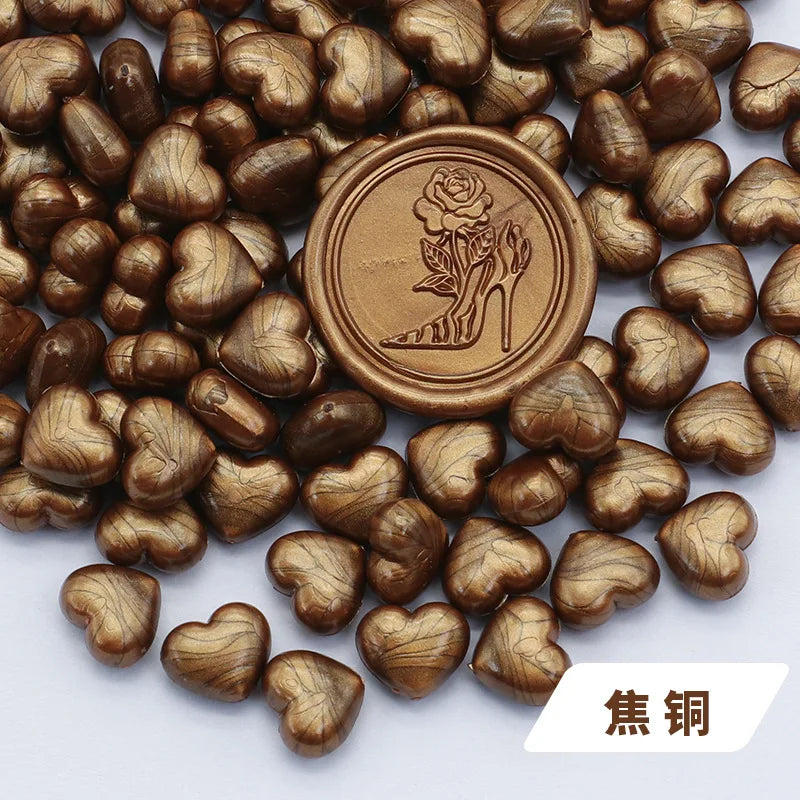 100pcs Heart-Shaped Sealing Wax Beads for Wax Seal Stamp, Great For Embellishment Of Card Envelope, Wedding Invitation